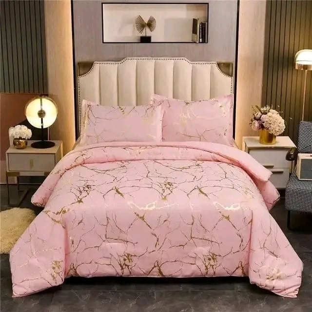 6X7 Gold Marble Texture Foil Style Duvet Cover - Image 6