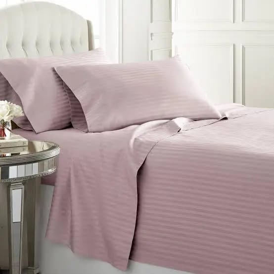 6x7 Striped Plain Bedsheet