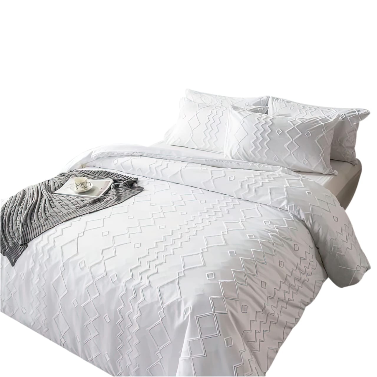 6X7 3Pc Tufted Wave Duvet Cover Set - Image 2