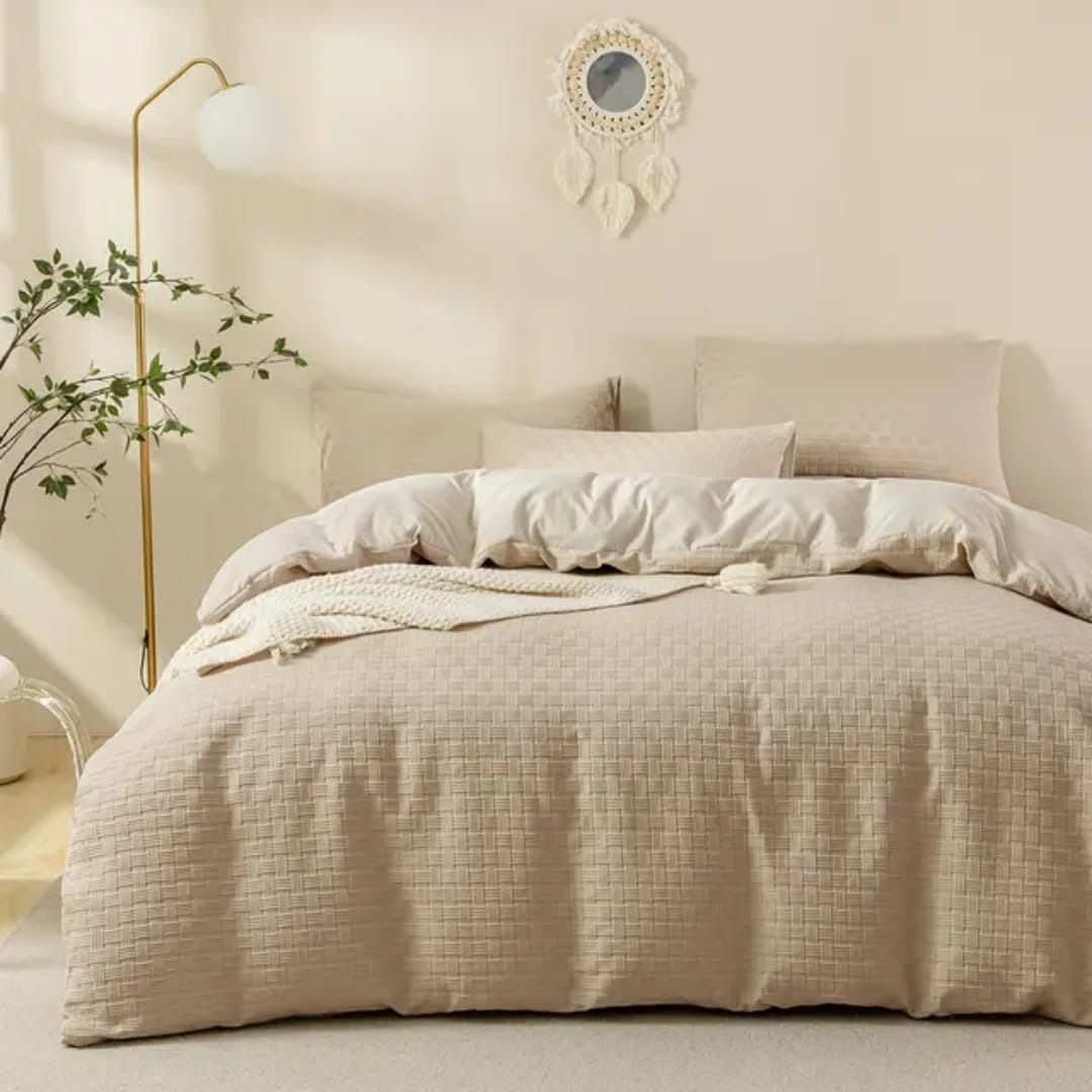 6X7 3Pc Waffle Duvet Cover Set - Image 3