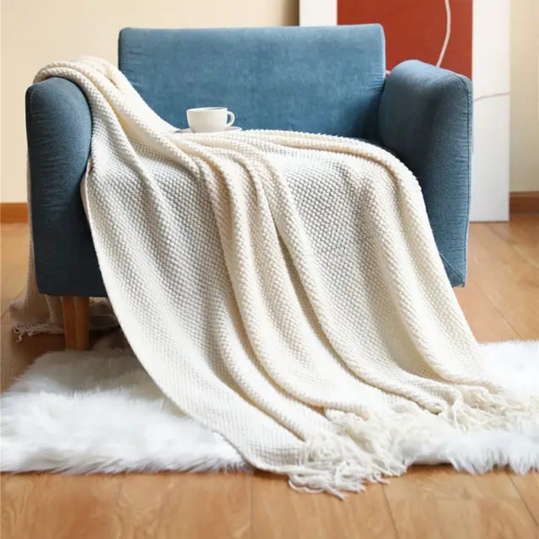 Knitted Tassel Throw Blankets 130 x180cm - Image 3