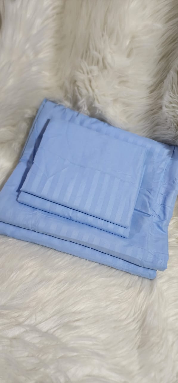6X7 Striped Cotton Bedsheets Set 4pc - Image 4