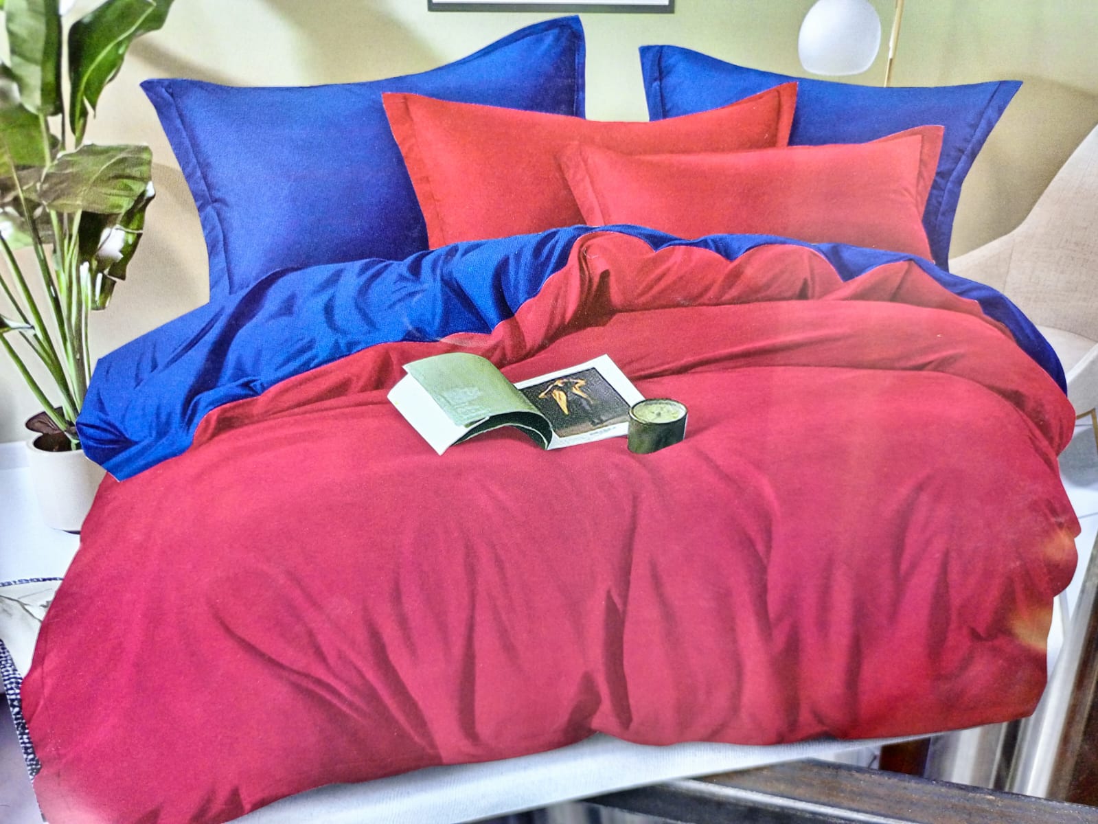 6X7 Double Sided Duvet Cover Pure Cotton 1 Bedsheet 4 Pillow Cases