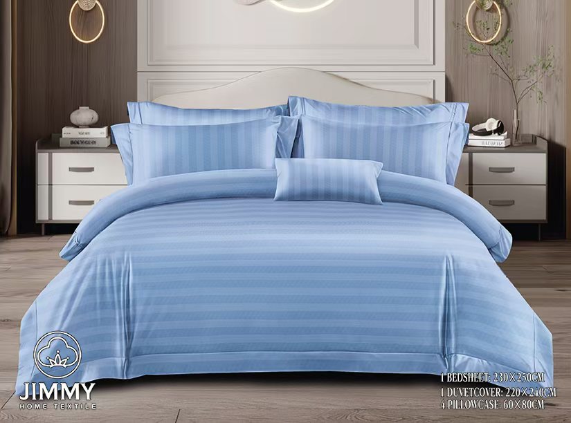 6X7 Striped Duvet Cover With Fitted Bedsheets