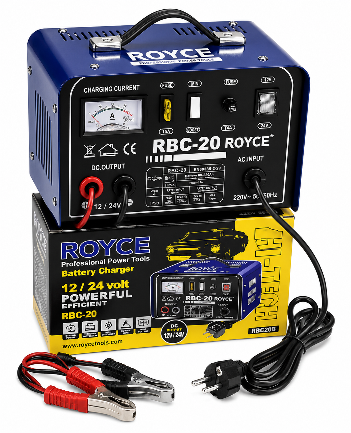 Royce RBC-20 Battery Charger 12V/24V – Heavy Duty Automotive Battery Charger