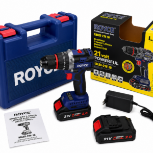 Royce 21V Brushless Cordless Drill – 2 Batteries & Charge