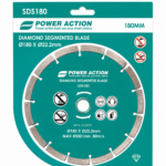 POWER ACTION Diamond Segmented Blade 7" (180mm) – Heavy Duty Concrete, Brick & Masonry Cutting Disc