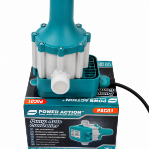 The POWER ACTION PAC01 Pump Auto Controller is a smart and reliable solution for automatic water pump operation. Designed to control pump start and stop functions automatically, it helps maintain stable water pressure while protecting the pump from damage caused by dry running.  Ideal for domestic, agricultural, and commercial water supply systems, the PAC01 controller eliminates the need for manual pump operation and improves overall system efficiency. Its durable construction and easy installation make it a dependable choice for water management applications.  Key Features  ✔ Automatic pump start and stop operation ✔ Maintains consistent water pressure ✔ Dry-run protection for pump safety ✔ Reduces pump wear and extends lifespan ✔ Easy installation and operation