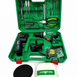 Newbeat 21V Cordless Hammer Drill Set with 2 Batteries – Multifunction Drill & Polisher, 30Nm Torque