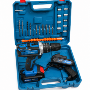 Makita 36V XR Cordless Drill Set with 2 Batteries – Rechargeable Power Drill Kit with Accessories