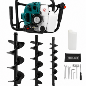 Power Action 52CC 2-Stroke Earth Auger – 2000W Post Hole Digger with 3 Drill Bits (100mm, 150mm & 200mm)