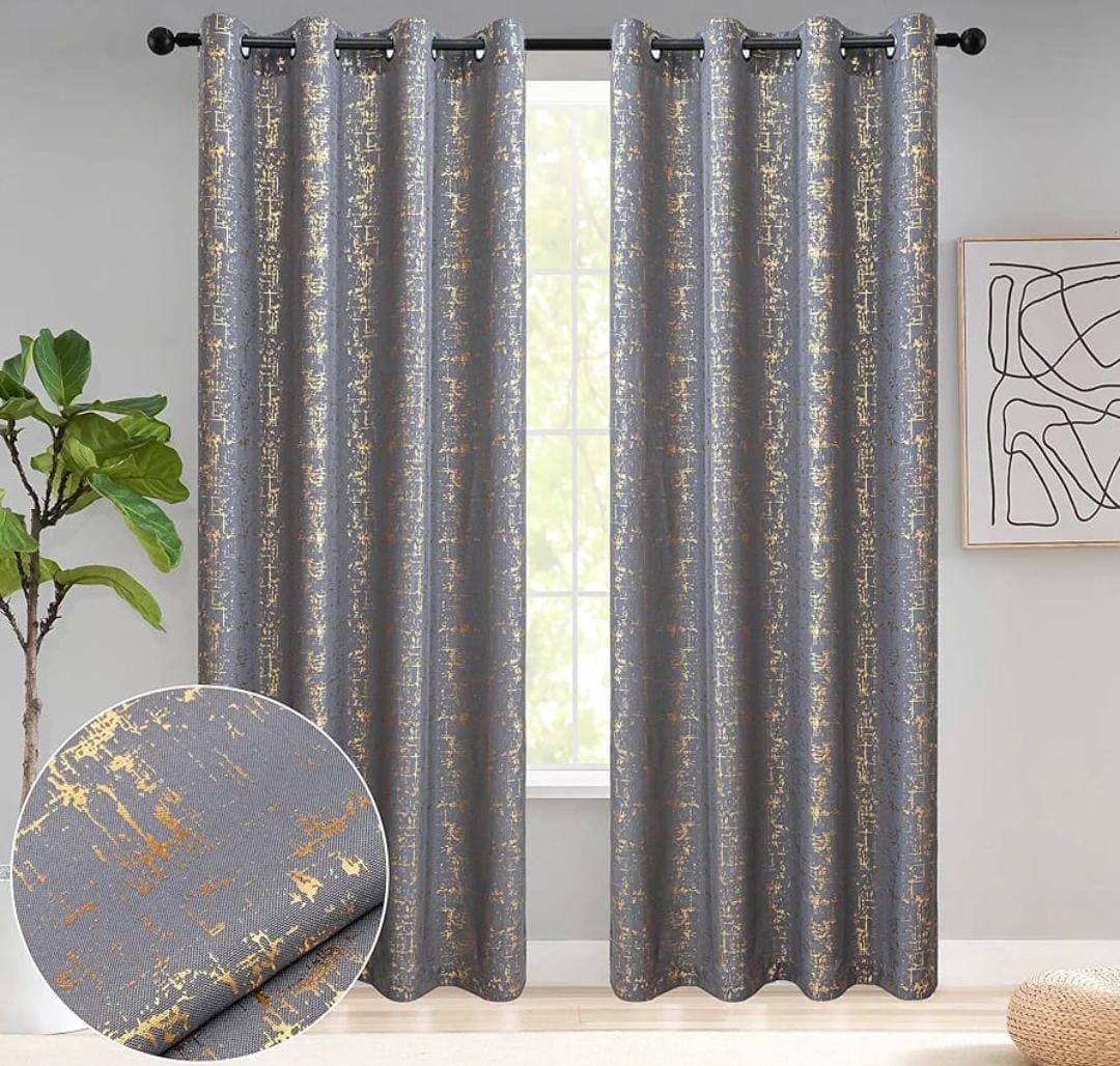 Marble Velvet Blackout Curtain Set – Heavy Blackout Panels with 3M Sheer
