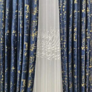 Marble Velvet Blackout Curtain Set – Heavy Blackout Panels with 3M Sheer