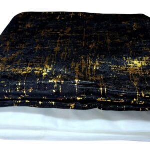 Marble Velvet Blackout Curtain Set – Heavy Blackout Panels with 3M Sheer