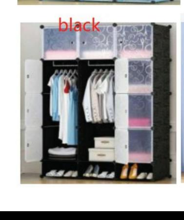 3 Column Plastic Wardrobe Closet with Hanging Rail – 165cm x 111cm x 47cm