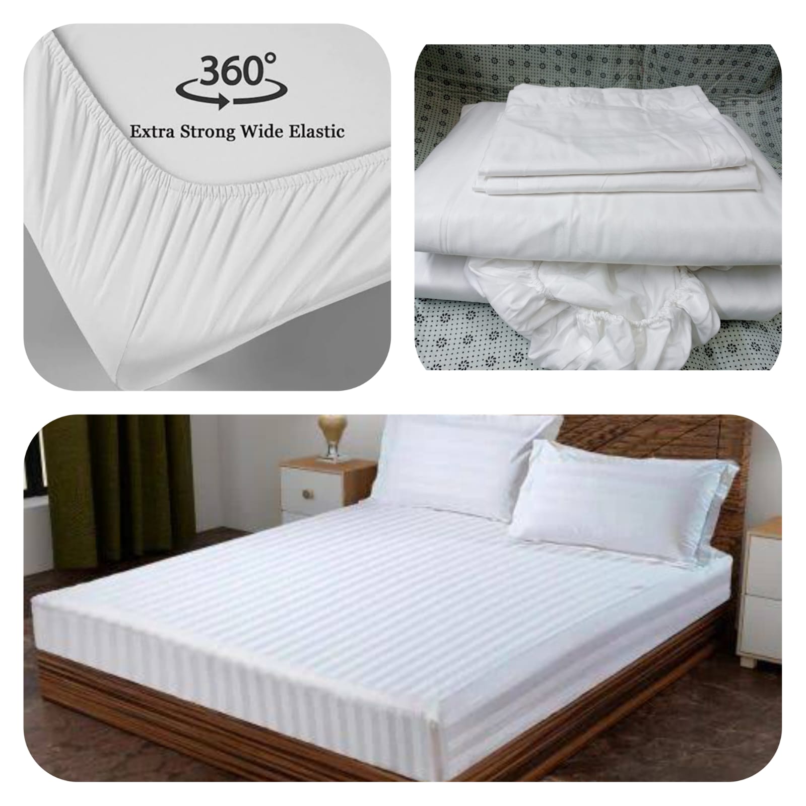 Pure Cotton Duvet Cover Set 6×7 – 1 Duvet Cover, 1 Fitted Bedsheet, 1 Flat Bedsheet & 2 Pillow Cases