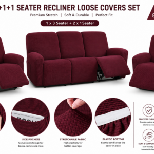 5 Seater Recliner Sofa Cover – Elastic Stretch Protective Loose Cover