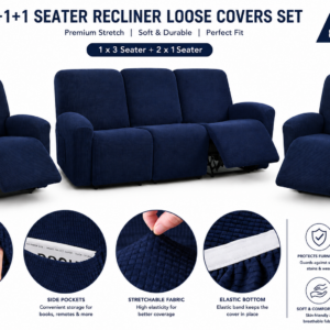 5 Seater Recliner Loose Covers | Stretch Washable Sofa Covers