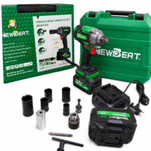 Newbeat 21V Cordless Brushless Impact Wrench with 550Nm Torque & Drill Adapter