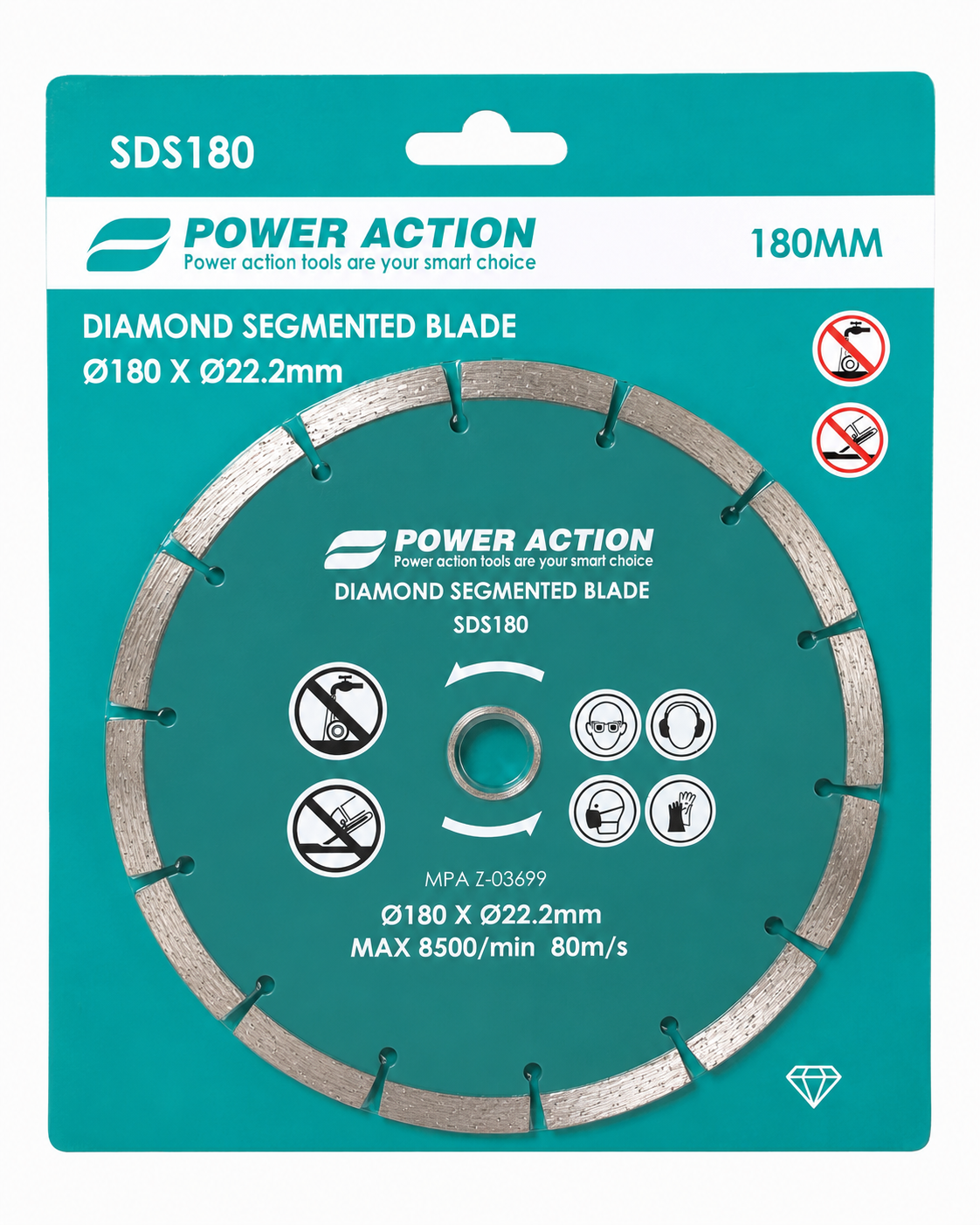 POWER ACTION Diamond Segmented Blade 7" (180mm) | Concrete Cutting Blade Kenya