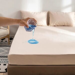 3x6 Waterproof Bamboo Mattress Protector Fitted Sheet with Pillowcases | Terry Cloth Mattress Cover