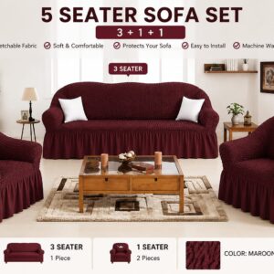 5 Seater Loose Covers – Stretch Washable Sofa Protector Slipcover