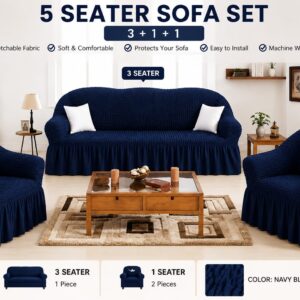 5 Seater Loose Covers – Stretch Washable Sofa Protector Slipcover