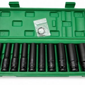 10 Pcs Long Pneumatic Impact Socket Set 12–23mm | Heavy Duty Air Wrench Sockets