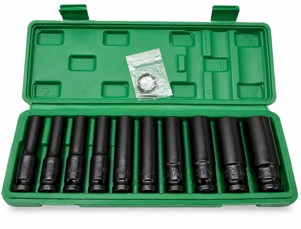 10 Pcs Long Pneumatic Impact Socket Set 12–23mm | Heavy Duty Air Wrench Sockets